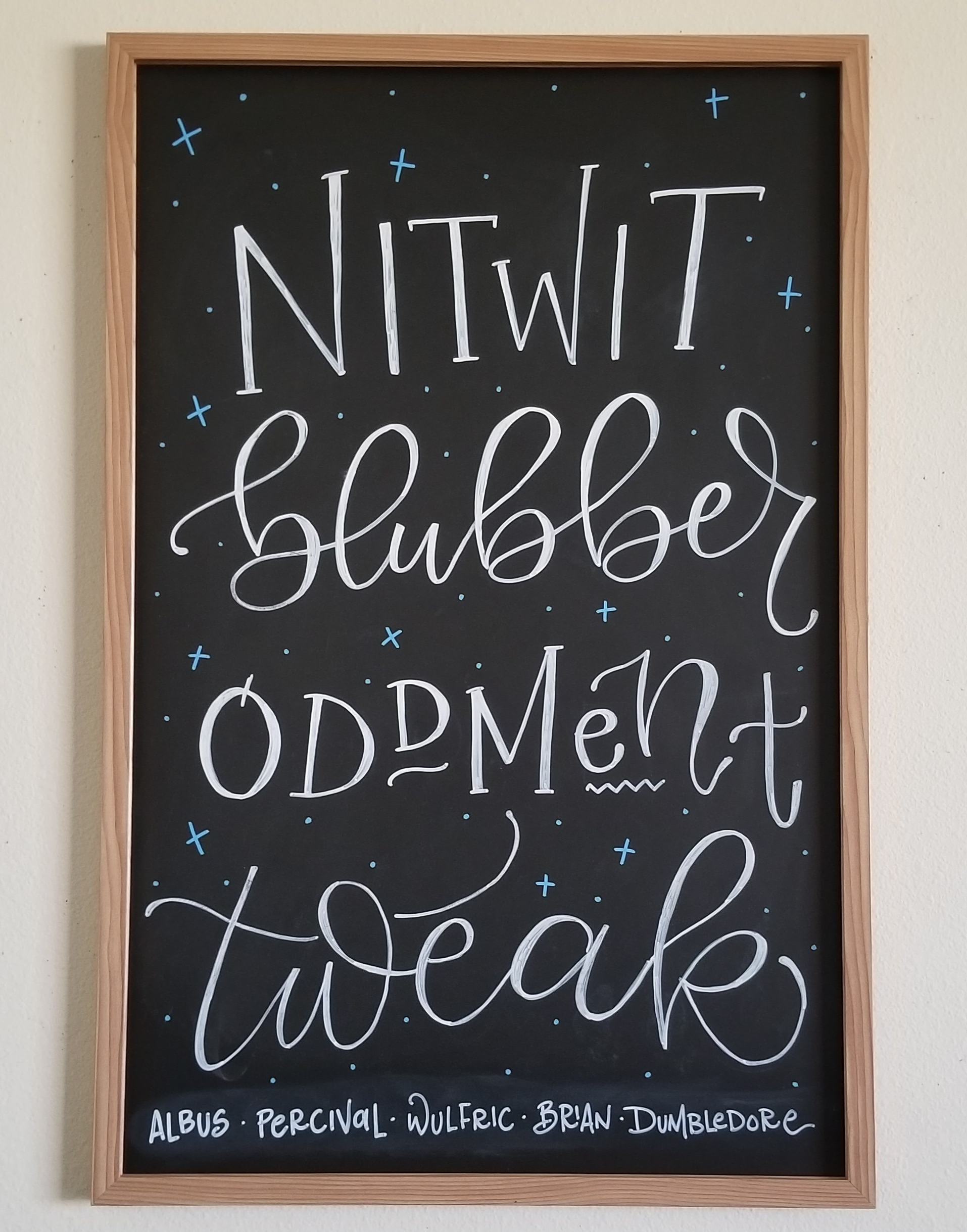 nitwit blubber oddment tweak chalkboard by swapna gardner lettering art