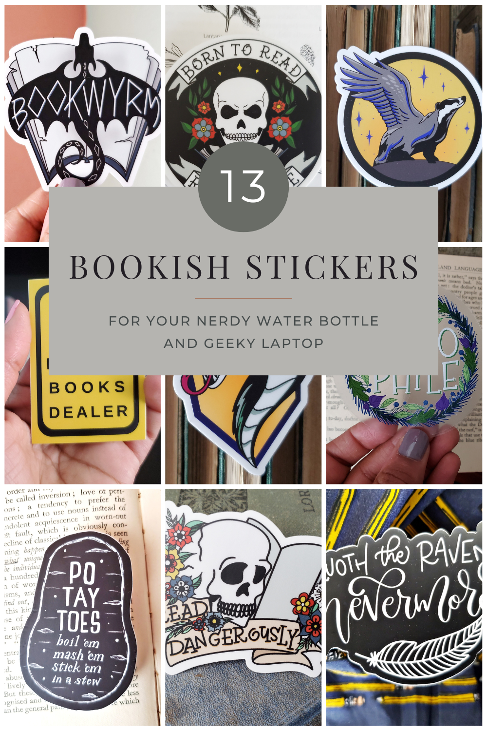 13 Bookish Stickers for Your Water Bottle!